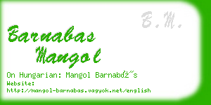 barnabas mangol business card